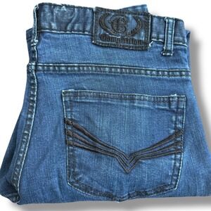 Competition Jeans Mens Size 36(34x31) Blue Denim Straight Leg Pant Embellished